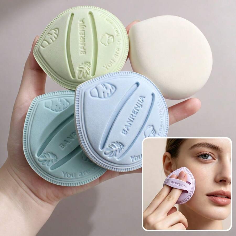 1pc Large Wet & Dry Makeup Sponge With Storage Box, Soft & Skin-Friendly, Even Powder Application - Multicolor - View 1