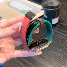 Daily Watch Band, Beautiful And Elegant, Small And Exquisite. Featuring Dopamine Color Palette Patchwork Silicone Band Design, Breathable And Comfortable, Compatible With Xiaomi Band 10/9/8. Quick-Release Design, NFC Version Shared Function, Beautiful And Elegant Watch Band, Couple Smart Sports Watch Band Accessory, Multiple Options, Multiple Matching, Suitable For Gifting - Multicolor - View 7