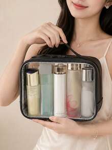 3pcs/1pc Creative New Fashion Travel Portable Mini Transparent Waterproof Zipper Storage Bag, Digital Accessories Organizer, Multi-Functional Hanging Storage Bag, Coin Purse, Can Store Earphones, Chargers, Data Cables, Lipsticks, Perfumes, Keys, Bracelets, Cosmetics And Small Electronic Accessories,Makeup Organizer,Room Decor - Multicolor - View 4
