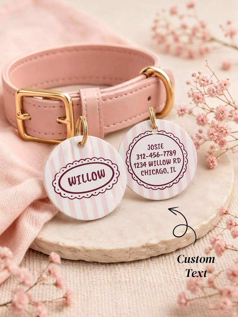 Custom Dog Name Tag, Personalized Pet Collar Pendant, Cute Macaron Color Dog Tag, Gift For Dog Mom - Multicolor - View 1