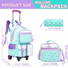 Girls' Rolling Backpack - Cute Carry-On Bag With Crossbody Bag And Pencil Case, Suitable For Elementary Students - 14+ Girls' Travel Luggage - Children's Rolling Bags - View 3