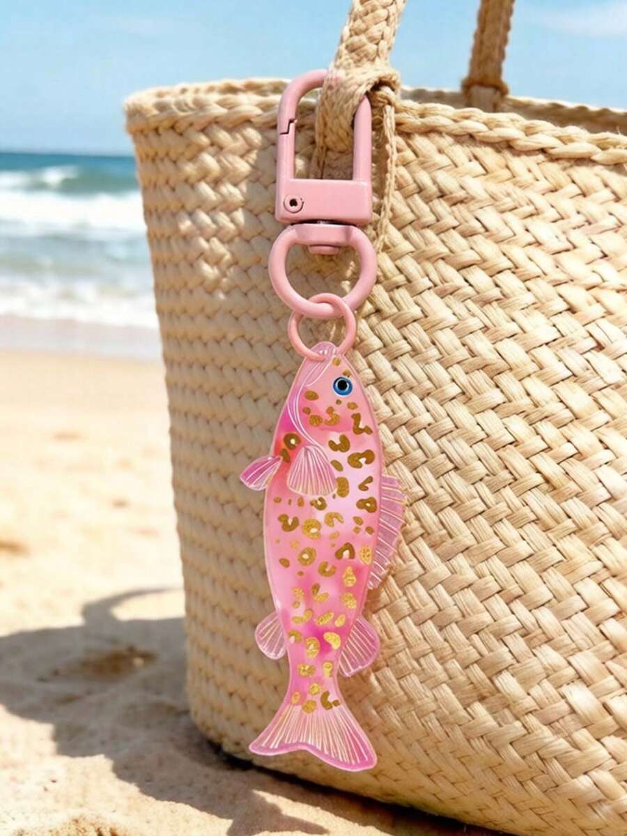 Cute Little Fish Acrylic Keychain, 2D Acrylic Fish Bag Charm, Colorful Beach Theme Keychain, Bohemian Key Accessory, Versatile Bag Pendant, Full Of Summer Beach Vibe, Suitable For Backpack, Wallet, Phone, Earphone, Car Hanging, Cute Daily Accessory And Gift, Unique Birthday Gift, Vacation Gift, Party Gift, Teacher Gift, Summer Gift - Multicolor - View 1