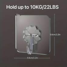 Transparent Heavy Duty Adhesive Hooks, Super Strong Load-Bearing No-Drill Hook Set, Waterproof & Moisture-Proof Heavy Duty Transparent Small Hooks, Multi-Surface Applicable Strong Fixing Hooks, Home Storage Essential, High Transparency Invisible Wall Adhesive Hooks, No-Nail Damage-Free Wall Hooks, Multi-Functional Whole House Organization Hooks - Multicolor - View 2