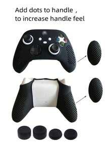 Compatible With XBOX Series S, Compatible With XBOX Series X, 1pc Controller Protective Case + 4pcs Joystick Caps Set, Dustproof, Sweatproof, Scratch-Resistant, Enhanced Gaming Control Feel - View 3