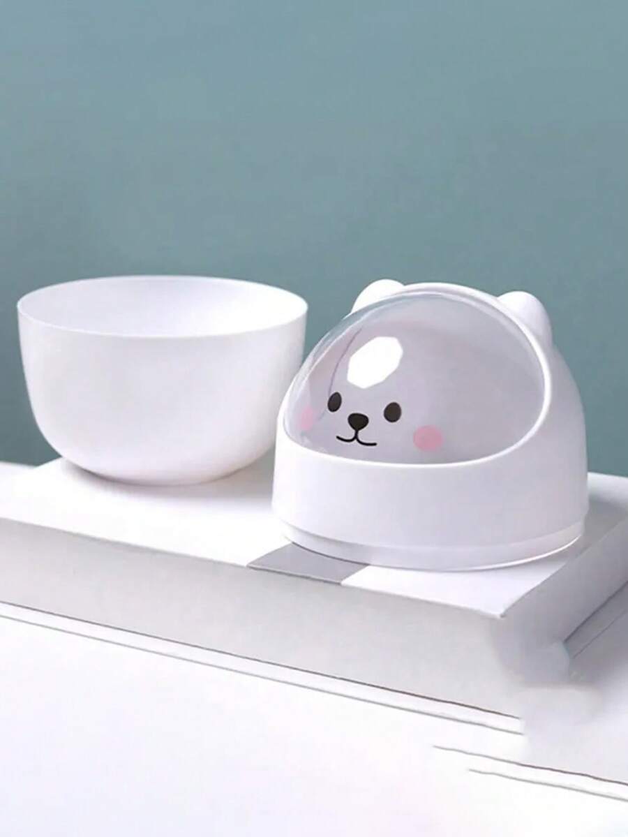 Vigour Summer Beautiful Round Trash Can, Mini Minimalist Desktop Waste Bin, Recycling Container, Creative Plastic Waste Storage Box, Suitable For Bedroom Nightstand, Desk, Living Room Coffee Table, Computer Desk, Etc., Perfect Gift For Teachers And Classmates During Back To School Season - Multicolor - View 1