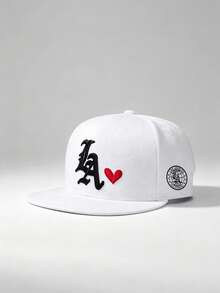 1 buah Topi Baseball Hip Hop Unisex dengan Bordir Huruf "LA", Dapat Diatur Ukurannya, Cocok untuk Olahraga Luar Ruangan, Mendaki, dan Pemakaian Sehari-hari Kasual - LA Earth Heart Flat Eaves - View 11