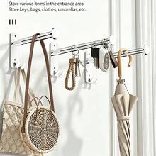 1pc Extendable Drying Rack - Space-Saving Design, Bathroom Storage Hook, Balcony And Bathroom Multi-Functional Drying And Storage Rack, Indoor Extendable Hanging Rod, Wall-Mounted Home Storage Rack, Clothes Drying Rack - View 11