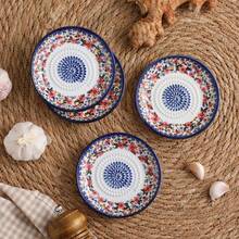 Ceramic Multi-Function Grinding Plate, Ceramic Manual Grinder, Polish Floral Design, Hand-Painted Underglaze, Suitable For Ginger, Garlic, Cheese And Vegetables, Portable And Easy To Clean, Fashionable Kitchenware, Garlic Grinder, Handmade, Suitable For Hotels, Restaurants And Homes - Multicolor - View 10