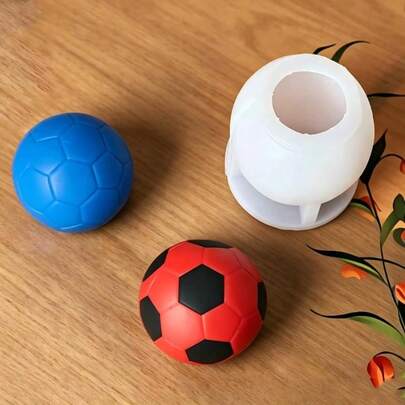 3D Football Shaped Silicone Candle Mold, DIY Mini Football Decorative Ornament Craft Cement Plaster Aromatherapy Candle Mold, Handmade Clay Soap Making Material Supplies, Holiday Decoration Party Gathering Small Gifts.