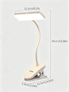 1pc New Creative Rechargeable Clip-On LED Desk Lamp, Square LED Desk Lamp, LED Upright High Brightness Desk Lamp, Home Desk Lamp, Clip-On Reading Lamp, Touch Control 3 Dimming Levels, Suitable For Living Room, Study, Office, Bedside, Student Dorm, Portable Desk Lamp, Battery Capacity: 800mAh - Clip-on Square Table Lamp - View 12