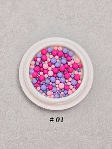 12 Grids Cute Candy Color Nail Charms Set (Flower & Round Bead), 3D Resin Nail Art Decorations, Sweet Colorful Nail Ornaments For DIY Manicure & Craft Decor - Multicolor - View 4