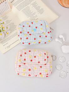 Dompet Koin Motif Kelinci Lucu, Dompet Koin Motif Stroberi, Tas Organizer Pembalut Wanita Portabel, Kantong Penyimpanan Mini, Tas Kosmetik Wanita, Kantong Lipstik - MultiWarna - View 4
