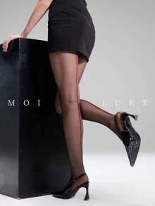 MOIRÉALLURE 1 Pari Stylish Classic All-Match Silky Jacquard Pantyhose - Perfect For Daily Commute & Nightlife - Black - View 5