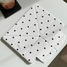 Korean Style Ins White Polka Dot Little Fish Tablet Protective Case Compatible With Apple 11th Gen, Minimalist 10th Gen Tablet Protective Case With Pen Slot, Air 82026 New Pro 11, Fashion Mini 7, Cute Air 7/6, Anti-Bend 11 Inch Tablet Protective Cover For Girls And Boys - White - View 8