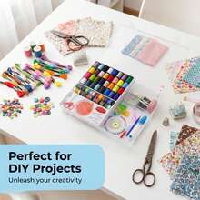 150 Colors 100 Colors 80 Colors 32 Colors + 36 Colors DIY Set, Includes Various Letter Beads, Round Beads, Faux Pearls, Various Tools, Cross Stitch Thread Box, 3-Layer Embroidery Thread Set, Winding Board, Embroidery Needle Box, Portable Storage - Multicolor - View 5