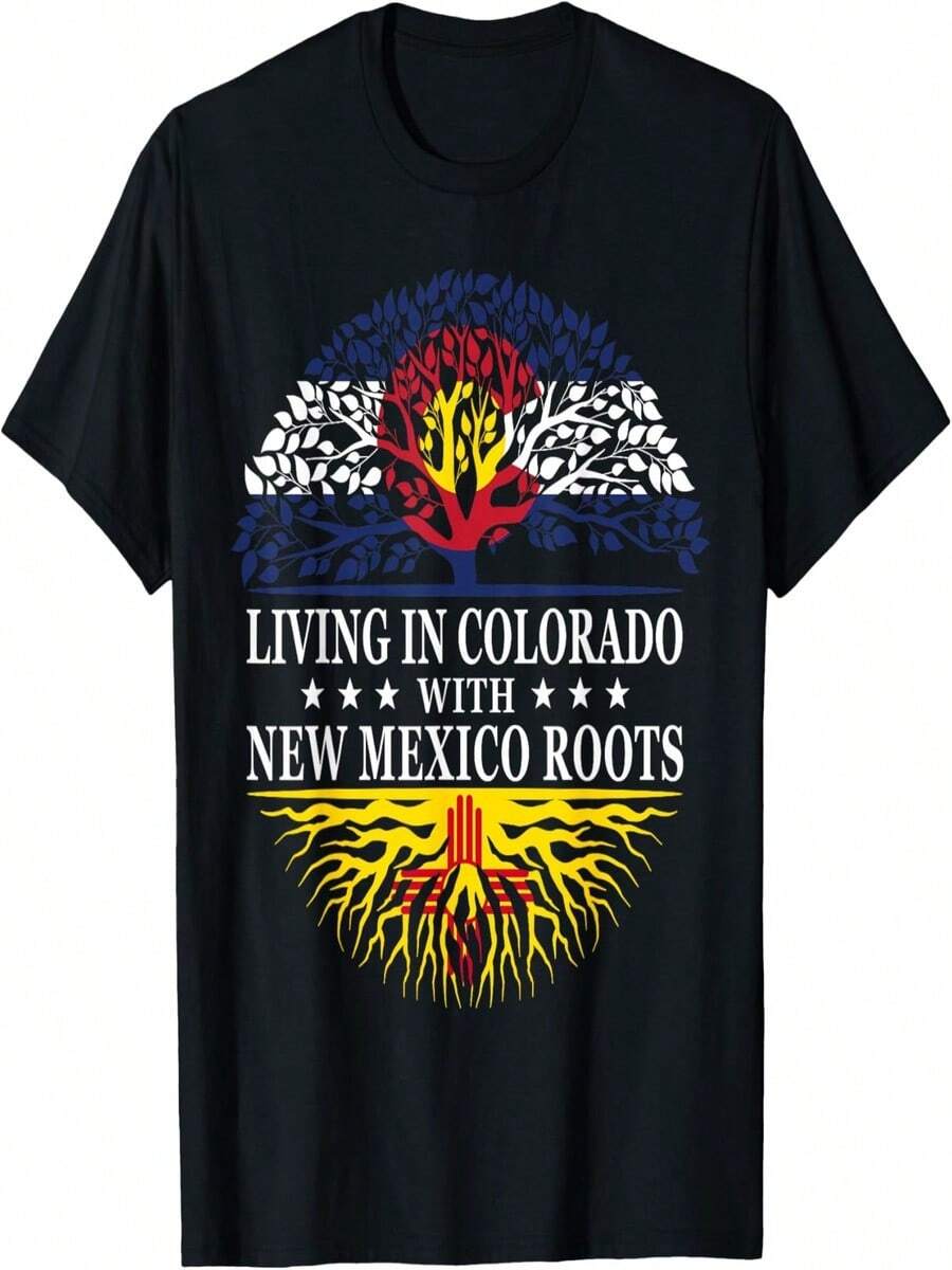 Camiseta de residente de Colorado con raíces en Nuevo México - Negro - Ver 1