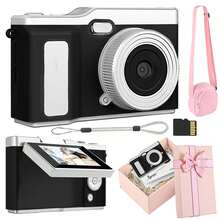 New CCD Digital Camera For Photography, Auto Focus, Upgraded 48MP 1080P Vlogging Camera, 2.4-Inch 180° Flip Screen, 4x Zoom, Portable Travel Camera For Beginners, Includes 32GB Card, Portable Camera, Birthday Christmas Gift For Boys And Girls (Pink), 600mAh - View 24