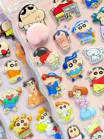 Pegatinas 3D de dibujos animados de estilo múltiple con puntos suaves antiestrés, esencial DIY para entusiastas del diario