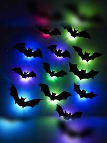LED Bat Wall Sticker Night Light, 3D Bat Decorative Wall Sticker Light, Suitable For Holidays, Parties, Friends Gatherings, Atmosphere Ambience, Multi-Specification Window Garage Decoration Glowing Flashing Wall Sticker - Wall Sticker Lights - View 8