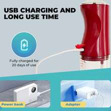 A Set Of Reciprocating Rotating Electric Toothbrushes With 4 Brush Heads (Soft Bristles), Including 2 AAA Batteries, An Intelligent Cleaning Battery - Powered Electric Toothbrush, A Set Of Handheld Electric Water Flosser With 4 Nozzles - Red and White - View 8