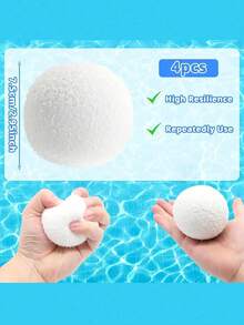 1/2/3pcs Reusable Floating Pool Cleaning Balls, Quick Water Absorption Efficient Cleaning, Suitable For Swimming Pools, SPAs And Hot Tubs, Compatible With Sand Filter Systems, Absorbs Floating Debris, Oil And Fine Particles, Washable And Durable, Textured Surface Design - Multicolor - View 5