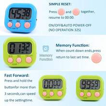 1pc Multifunction Electronic Timer, Magnetic Digital Timer With Large LCD Display, Countdown Timer With Sound/Mute Switch, Widely Used For Break Time, Cooking, Fitness, Meeting, Classroom, Timer Gift, Apartment Essential, College Dorm Essential (New And Old Models Randomly Shipped) - Multicolor - View 7