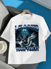 Lustiges Damen-T-Shirt Mit Grafikprint Für Den Herbst, Hochwertiges Material, Rundhalsausschnitt, Lockere Passform, Bequem, L?Ssig, Neu Eingetroffen - White - View 2