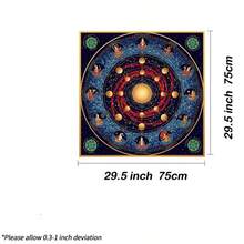 1 Stück mystische Astrologie Tischdecke in Dunkellila mit goldenen Sternzeichen-Konstellationen, Tarot, Ritual, Meditation, Kristallheilung, Partydekoration - Schwarz - Übersicht 8