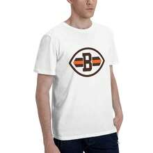 Cleve-land-Br-owns Camiseta Hombre Algodón Suave y Elástica Cuello Redondo, Corte Ajustado Cómodo, Transpirable y Resistente Básica para Diario, Oficina o Salidas Casuales - Blanco - Ver 5