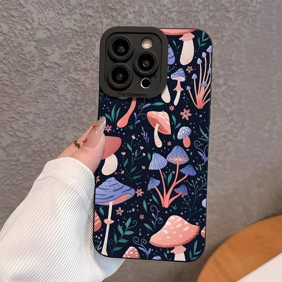 Black-Eyed Mushroom Pattern For Samsung Phone Case - Black - View 1