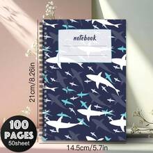 1 Spiral Bound Notebook, Printed With Watercolor Turtle And Hibiscus Flower Pattern, Pink Floral Ocean Style, A5 Lined Pages; Ideal For School/Office Supplies, Also A Great Gift For Marine Life Enthusiasts. - Ocean Series - View 25