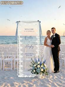 Custom Lace Wedding Welcome Sign, Wedding Ceremony Sign, Rustic Bohemian Modern Style Wedding Welcome Sign, Wedding Favors, Welcome To Our Wedding Sign, Wedding Gift - Multicolor - View 6