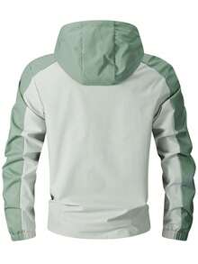 Men's Plus Size Lightweight Zipper Jacket, Comfortable Casual, Suitable For Outdoor, Spring/Autumn - Grey - View 2