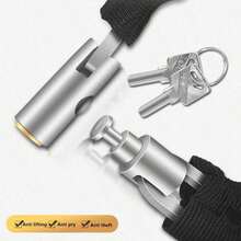 1pc Heavy Duty Bicycle Chain Lock With Key, Black Tungsten Steel Bike Lock For Mountain Bike, Road Bike, Motorcycle, Scooter, Bicycle Accessories - Multicolor - View 4