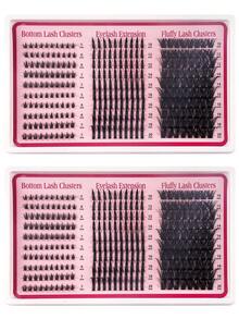 4-In-1 Combination False Eyelashes (Cluster), Specifications Cover 280/270/260 Clusters And 100D-200D Density, Length 6-20mm; Supports Reusable, Suitable For DIY Lash Extensions, Includes Cartoon Style And Faux Mink Thick Style. - D - View 3
