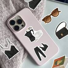 100pcs Y2K Luxury Clean Girl Style Stickers, Y2K Downtown Style Gift Stickers Fashion Ins Stickers Scrapbook Stickers Waterproof Vinyl Stickers Bulk For Water Bottle Skateboard Luggage Laptops Bumper Theme Party Supplies - Multicolor-2 - View 6