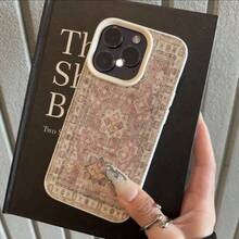 1 buah Casing Ponsel Bahan TPU Motif Karpet Persia Merah Muda Retro Kompatibel dengan Apple 17promax/17/16promax/15/13/12/11/ S20fe/A15/S24/A55/ Note11/Note12/Note13pro Pelindung Full Cover Tahan Guncangan Soft Shell - Putih - View 2