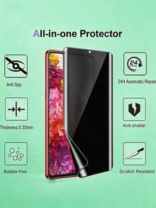 3 pièces Film hydrogel anti-espionnage couverture complète protecteur d'écran mobile compatible avec Honor/Compatible avec Huawei anti-explosion résistant aux rayures anti-espion protection de la vie privée au bureau/métro installation facile réparation automatique des rayures film protecteur ne supporte pas la reconnaissance d'empreintes digitales film souple [Pas de verre] [Version internationale, pas de version locale] - Noir - Voir 9