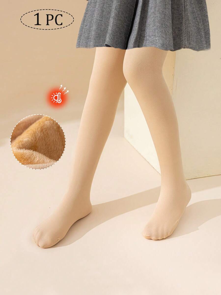 1件装女童/儿童/幼儿纯色紧身裤,亲肤舒适,卡其色、裸色、米色可选,无缝设计,带保暖内衬,适合日常穿着,简约百搭,表面光滑柔软舒适,公主/可爱风格,适合春季、冬季日常穿着,优雅时尚,可作连体衣、户外紧身裤,适合返校季,学生适用 - 卡其色 - 查看 1