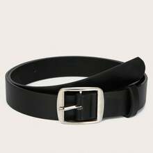 1pc/3pcs White K-Color Square Buckle PU Belt - Black - View 10