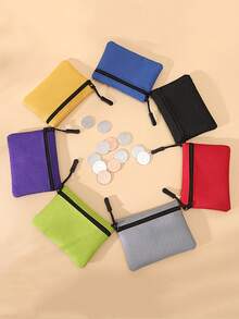 Monedero mini de unicolor, tarjetero, bolso de mano, funda para identificación, disponible en tonos de caramelo multicolor simple para satisfacer diversas necesidades - billetera - Ver 3