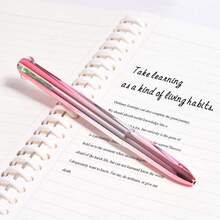 4-Color Ballpoint Pen (Black, Blue, Red, Green), Equipped With High-Quality Pen Tips, Smooth Writing, Perfect For Writing, Marking And Note-Taking, Ideal For Office And Study Use - Laser Version - View 7