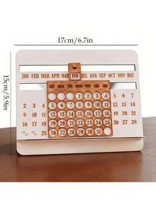 Nuevo Calendario Perpetuo de Madera Calendario de Escritorio Mensual Decoración - Multicolor - Ver 2