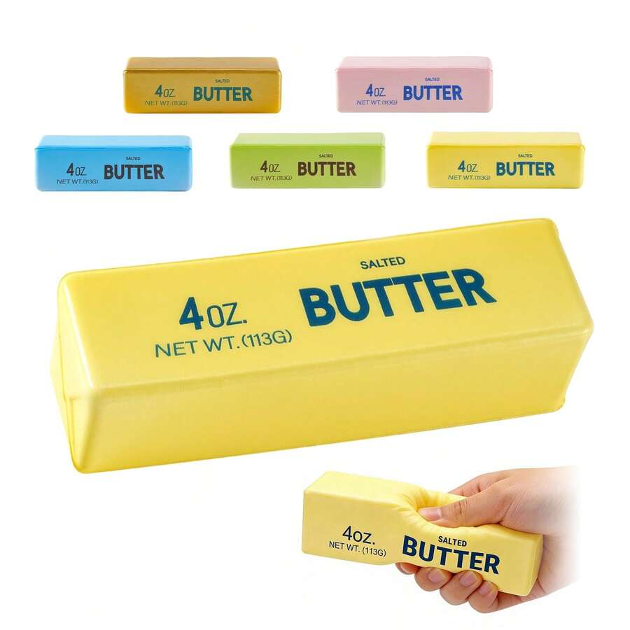Butter Pressure Relief Toy - Slow Rebound Dumpling Shaped Squeeze Toy, Sensory Stress Relief Soft Elastic Stretch Finger Toy, Anxiety Relief, Party Favor, 1pc