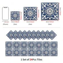 24PCS Peel And Stick PVC Tile Stickers, Different Style Patterns, Waterproof, Oil-Resistant, Stain-Resistant, Removable, No Residue, Suitable For Living Room, Kitchen, Bathroom, Toilet, Home Wall Decoration Renovation, DIY, Matte Texture, Size 10/15/20CM - FHZ-03 - View 3