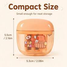 1pc Random Cute Capybara Dual-Hole Pencil Sharpener, Portable 8mm/12mm Sharpener With Transparent Debris Box, Compact Desktop Stationery Tool For School Office Pencil Case - Multicolor - View 3