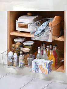 Telescopic Plastic Sliding Rail For Cabinet Drawer Storage Basket, No Drilling Side Mount Track For Kitchen Bathroom Office Dorm - View 3