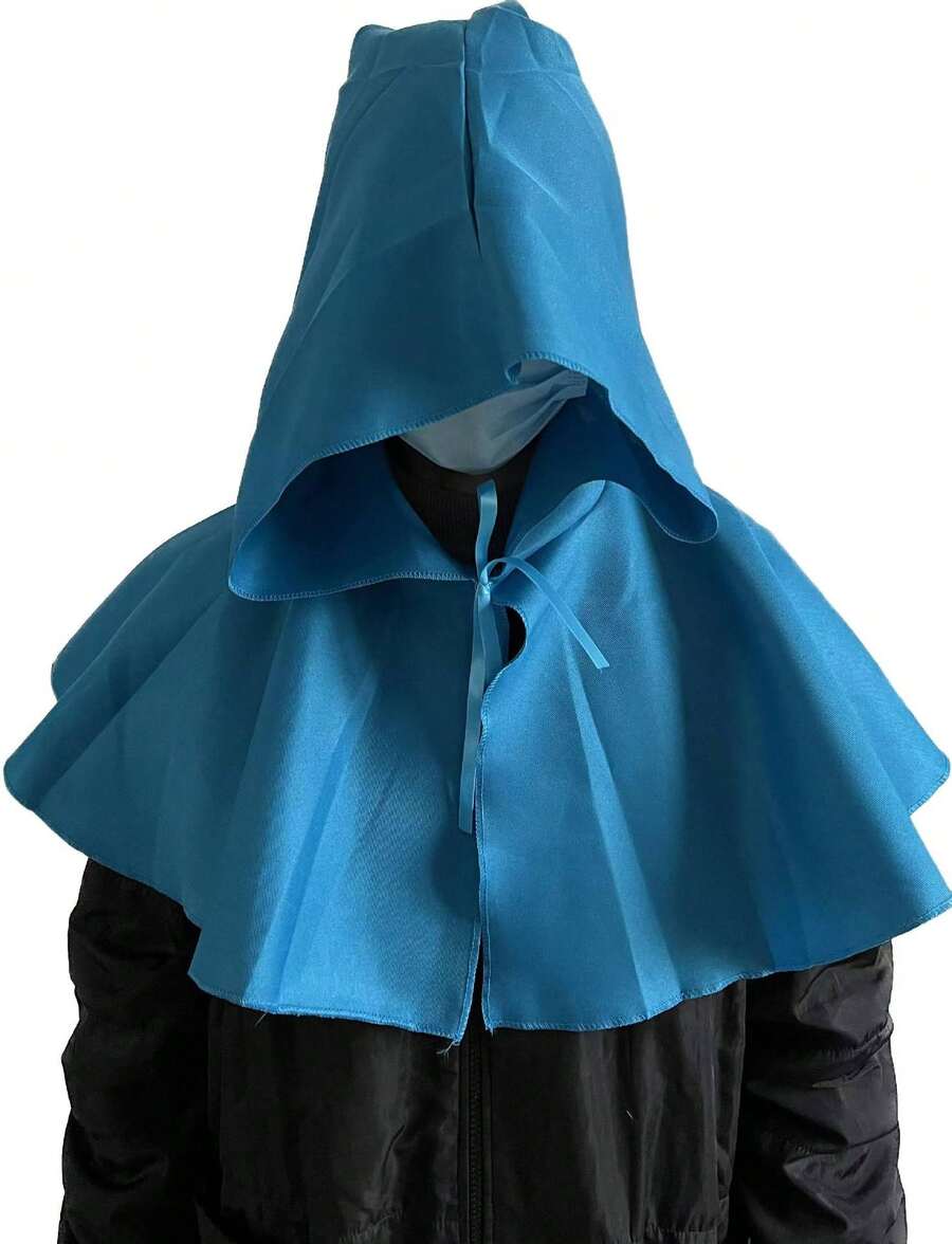 Capa de Grim Reaper para Halloween, Disfraz de Cosplay Medieval para Adultos, Capa con Capucha, Disponible en Stock, Traje de Cosplay - Azul - Ver 1
