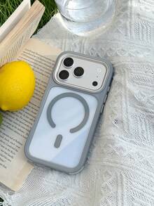 KOOLIFE Luxury Shockproof Magnetic Transparent Acrylic Phone Case, Compatible With IPhone 17 Pro Max, 16 Pro Max, 15 Pro Max, 13 Pro Max, High-Quality Protective Case With Wireless Charging Support - Light Grey - View 3