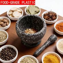 Mortar And Pestle Set Guacamole Bowl Shell Garlic Pepper Press Grinder Crusher Mix ﻿ - màu đen - Xem 8